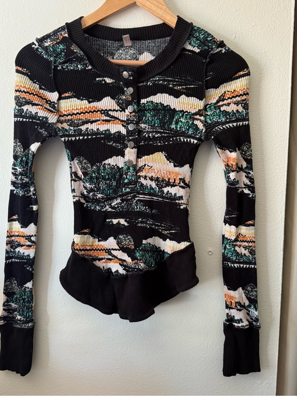 Free People FP Movement Rally Rib Henley Top